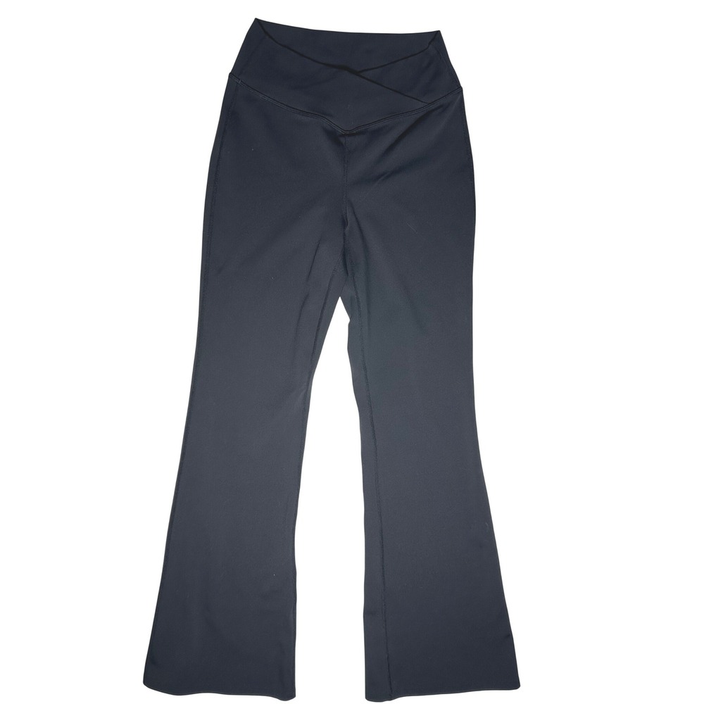 Halara Crossover Flare Yoga Pants High Waisted Black Size M Regular - Picture 2 of 7